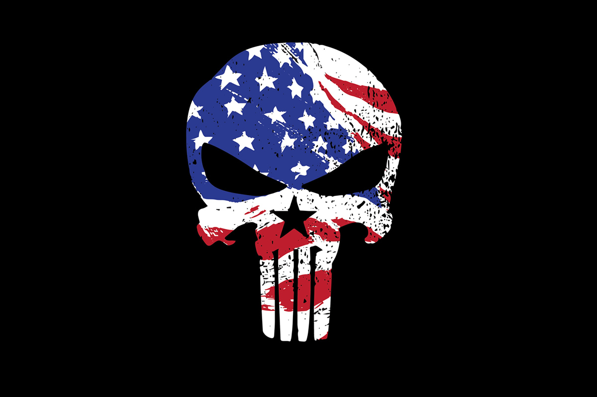 미국의 두개골 벽지,깃발,미국 국기,삽화,두개골,뼈