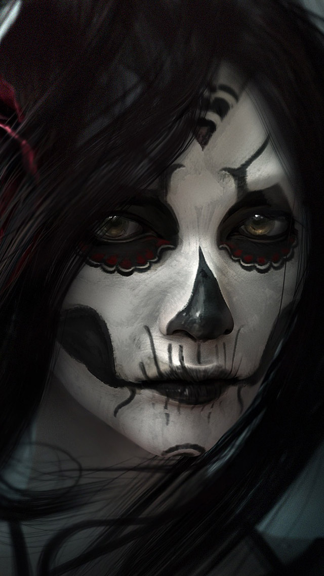 girl skull wallpaper,fictional character,supervillain,clown,darkness,joker