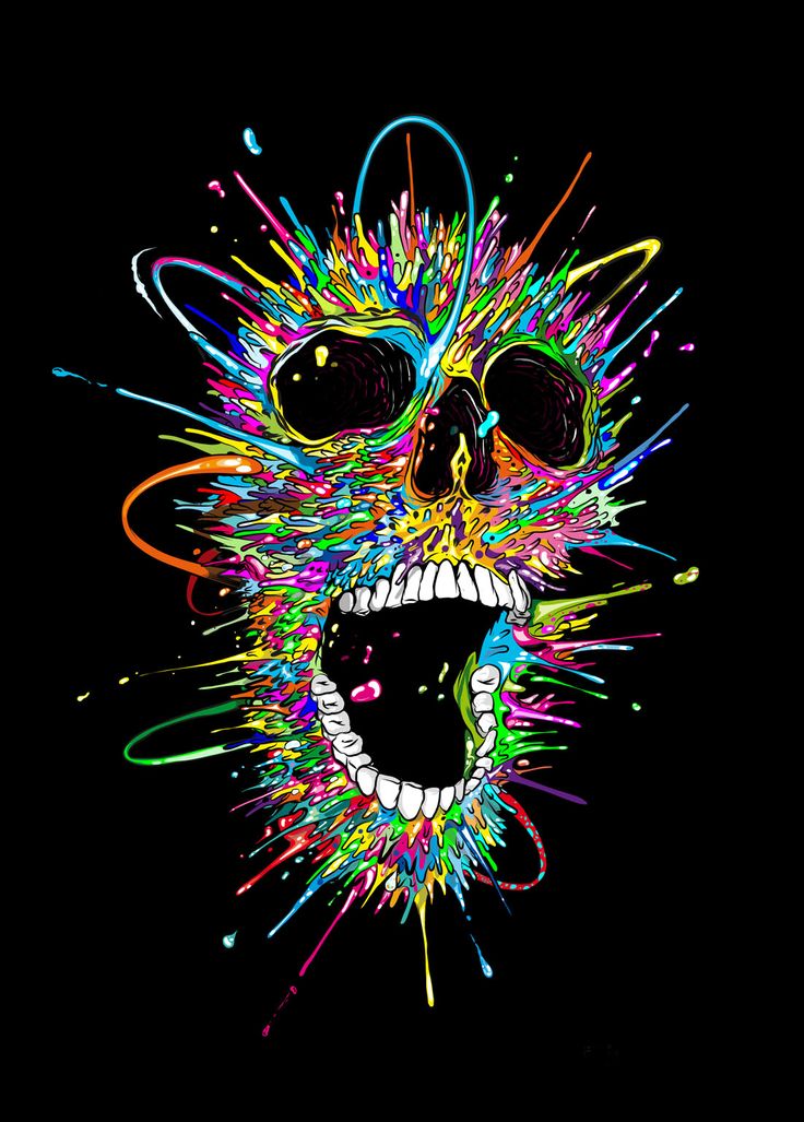 colorful skull wallpaper,illustration,graphic design,design,feather,font