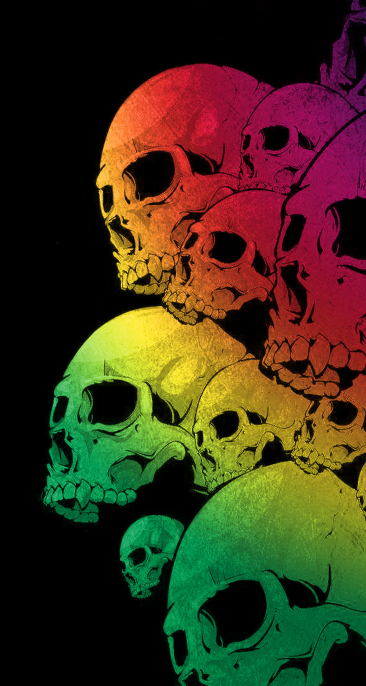 colorful skull wallpaper,skull,bone,organism,illustration,jaw