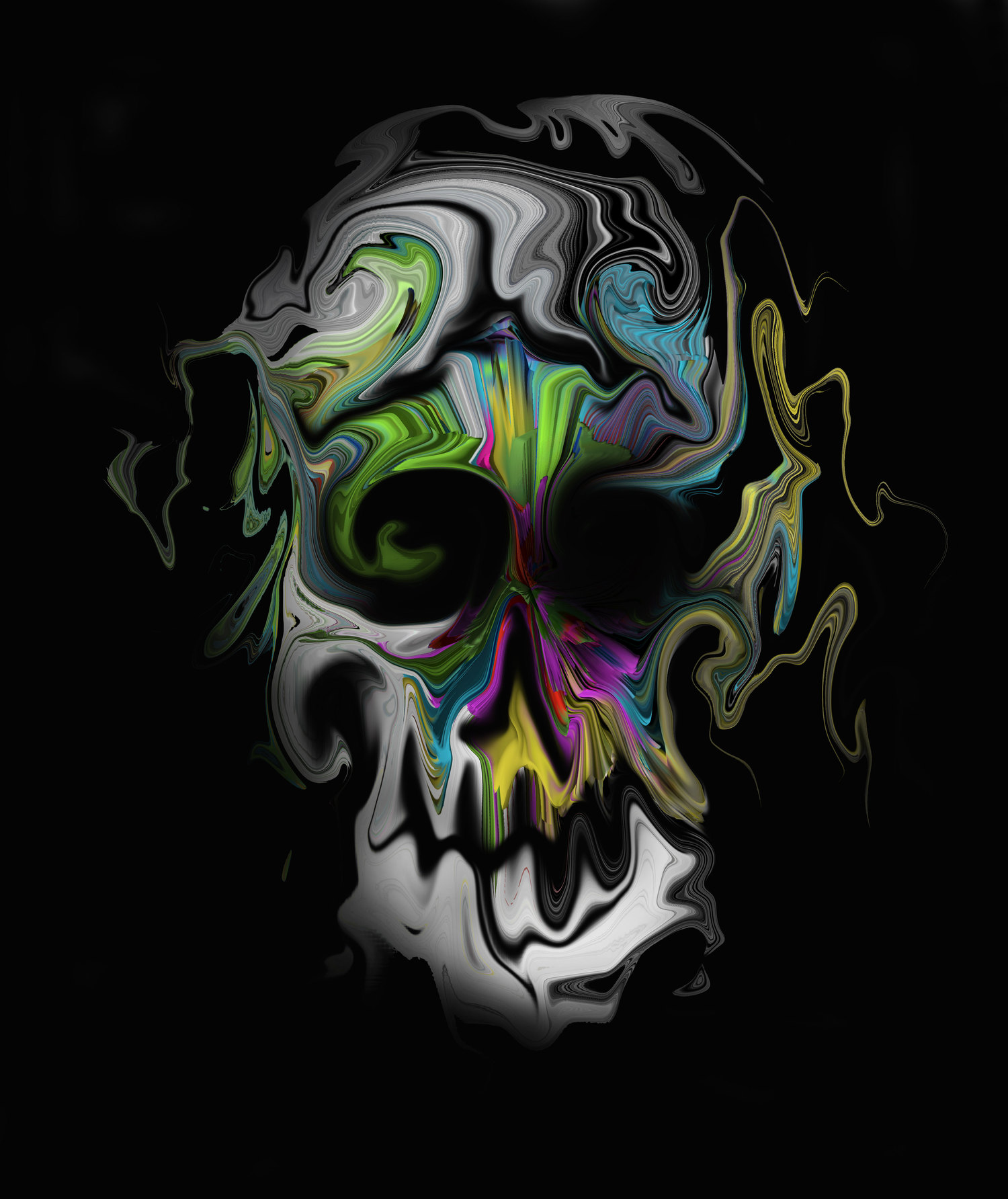 colorful skull wallpaper,head,skull,bone,t shirt,illustration