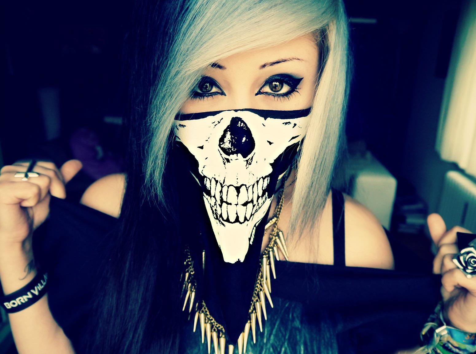 girl skull wallpaper,face,head,cool,nose,mouth