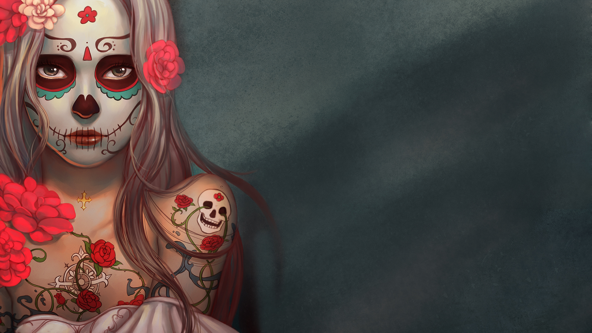 소녀의 두개골 벽지,빨간,머리,분홍,삽화,시골뜨기