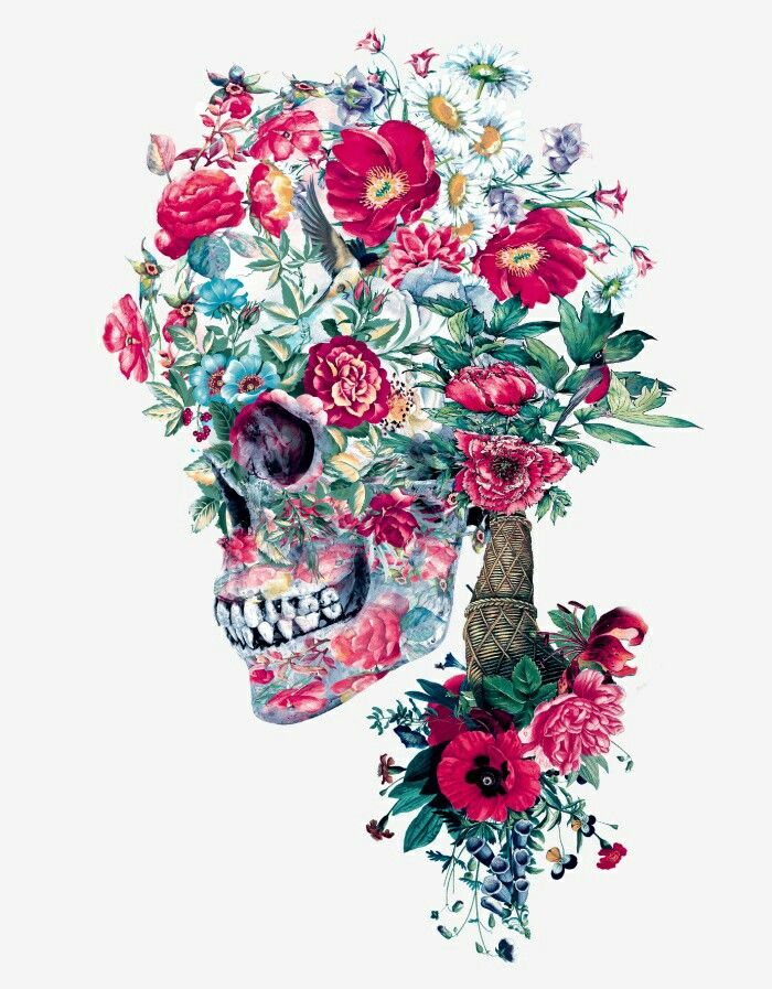 cráneo y papel tapiz de flores,flor,ramo de flores,cortar flores,rosa,rosado