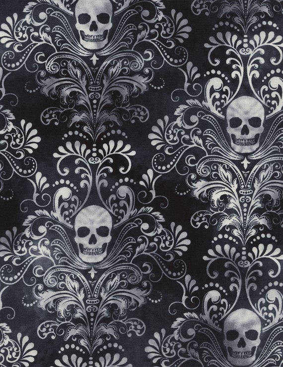 skull damask wallpaper,pattern,black,skull,black and white,bone