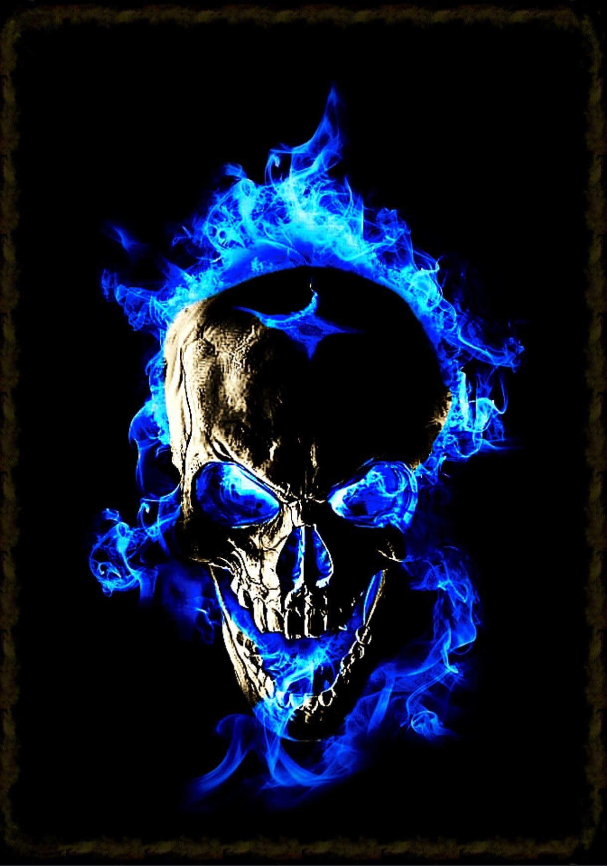 papier peint d'art de crâne,crâne,os,bleu électrique,ténèbres,illustration
