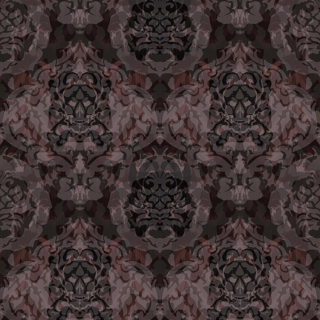 skull damask wallpaper,pattern,brown,symmetry,design,textile