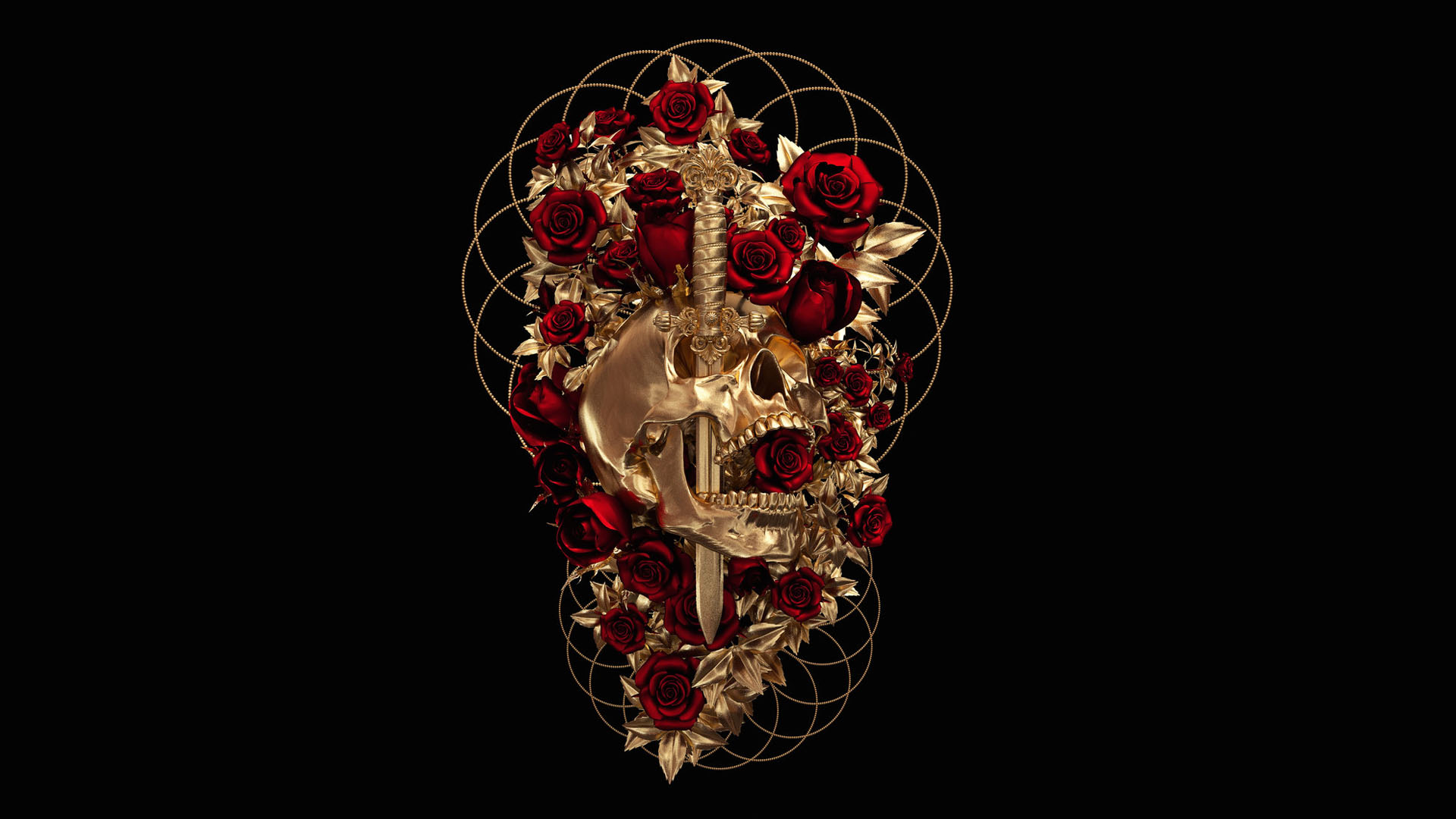 fondo de pantalla de calavera de oro,rojo,rubí,piedra preciosa,ilustración,corazón