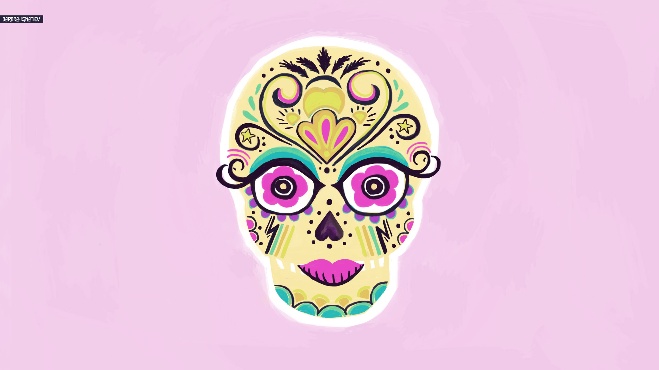 sugar skull wallpaper for walls,head,pink,illustration,headgear,magenta
