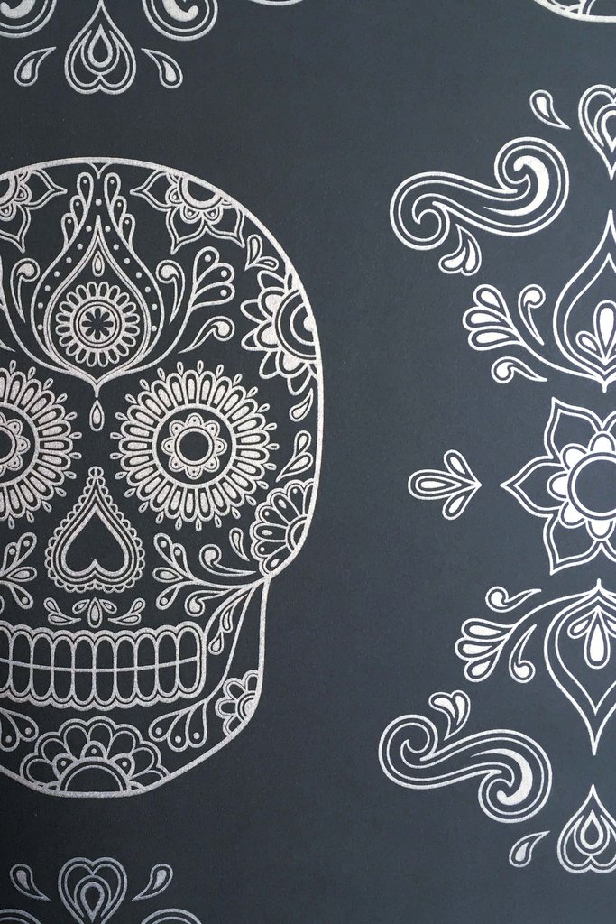 sugar skull wallpaper for walls,pattern,motif,skull,design,paisley