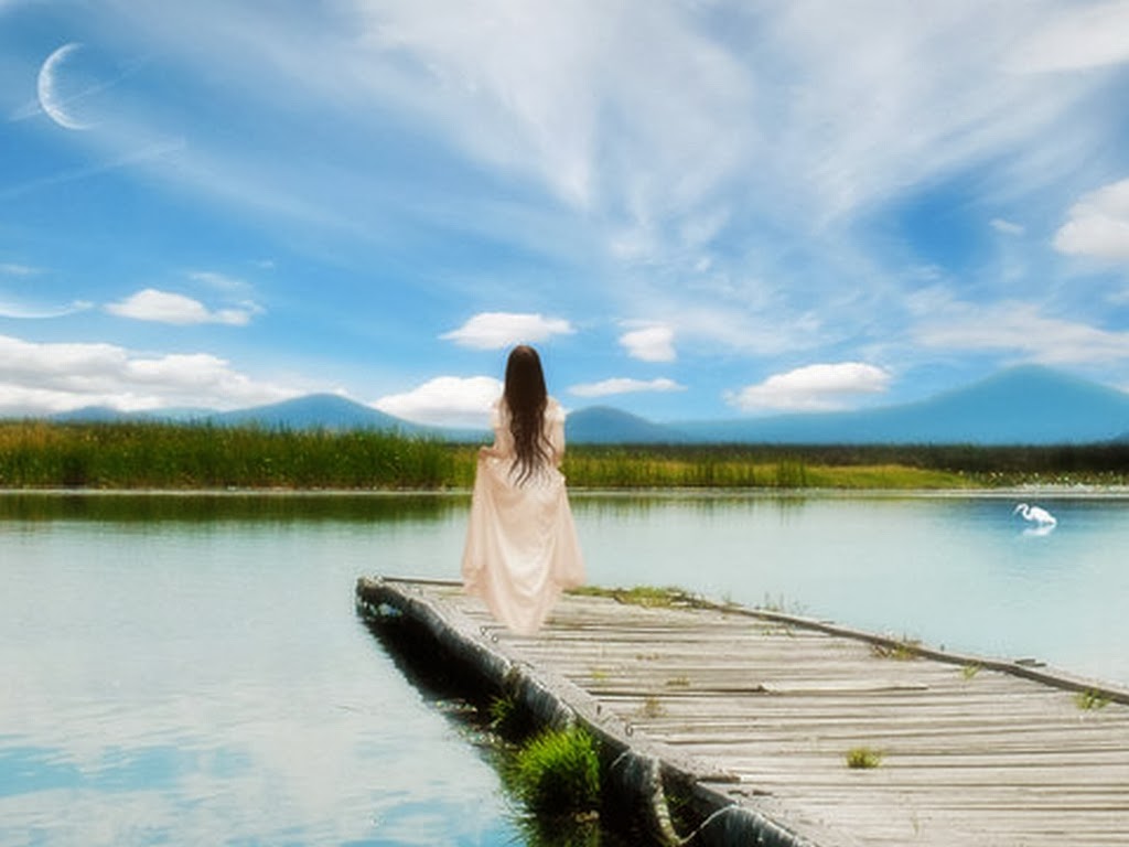lost love wallpaper,people in nature,nature,sky,water,reflection