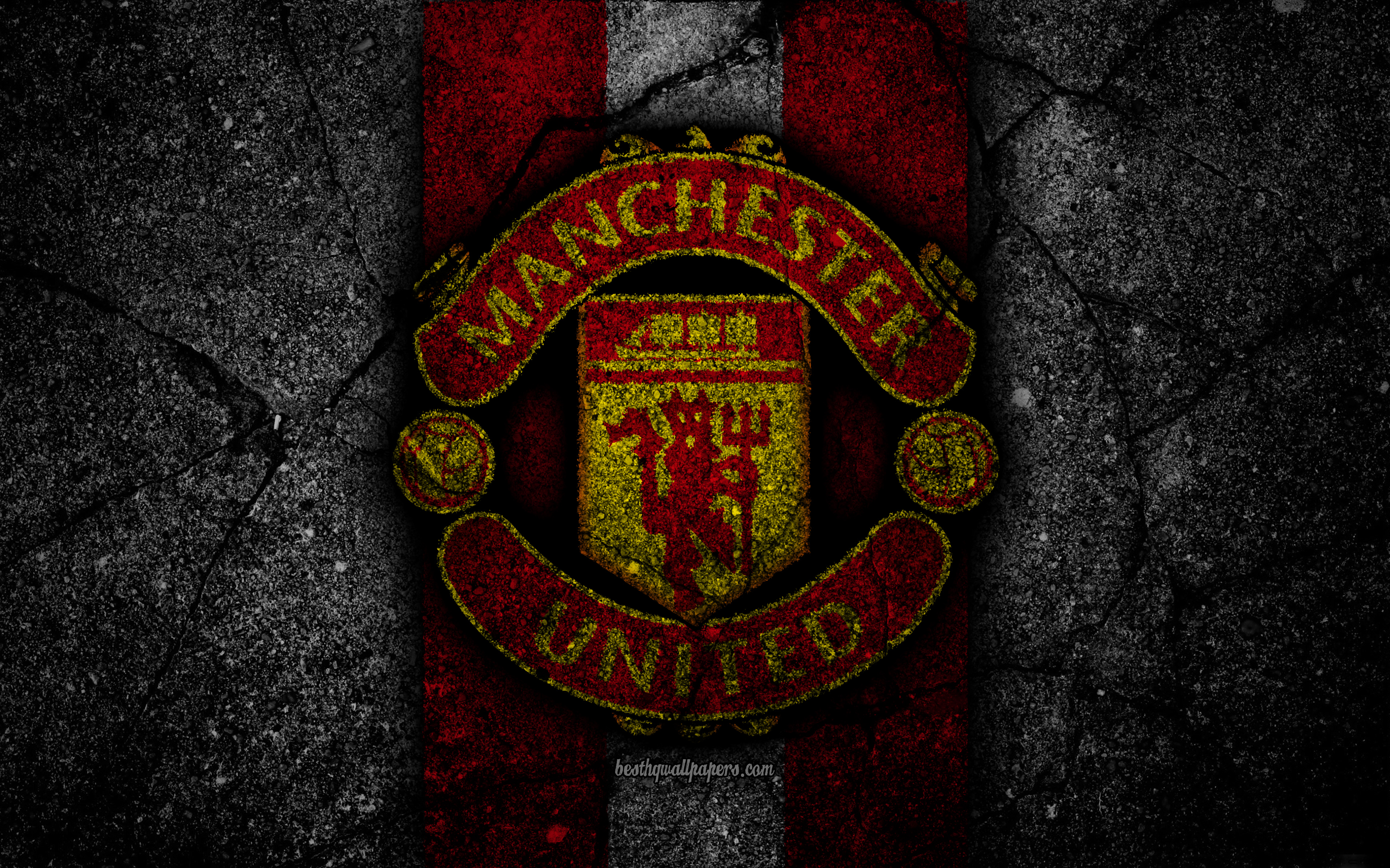 manchester united wallpaper 4k,rosso,emblema,distintivo,simbolo,cresta