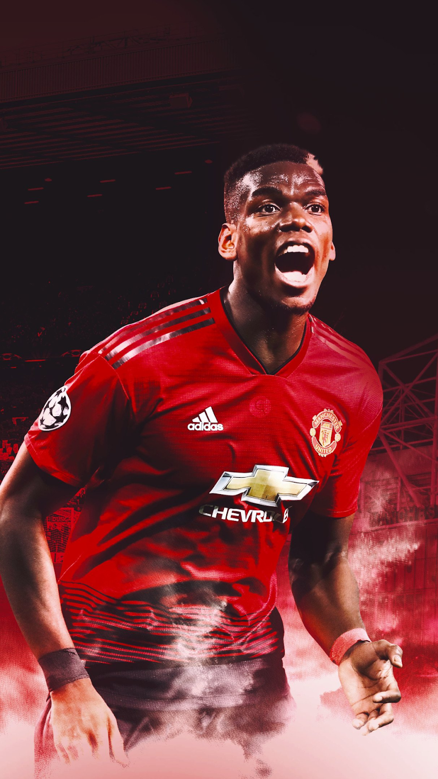 paul pogba iphone wallpaper,football player,facial expression,red,player,soccer player