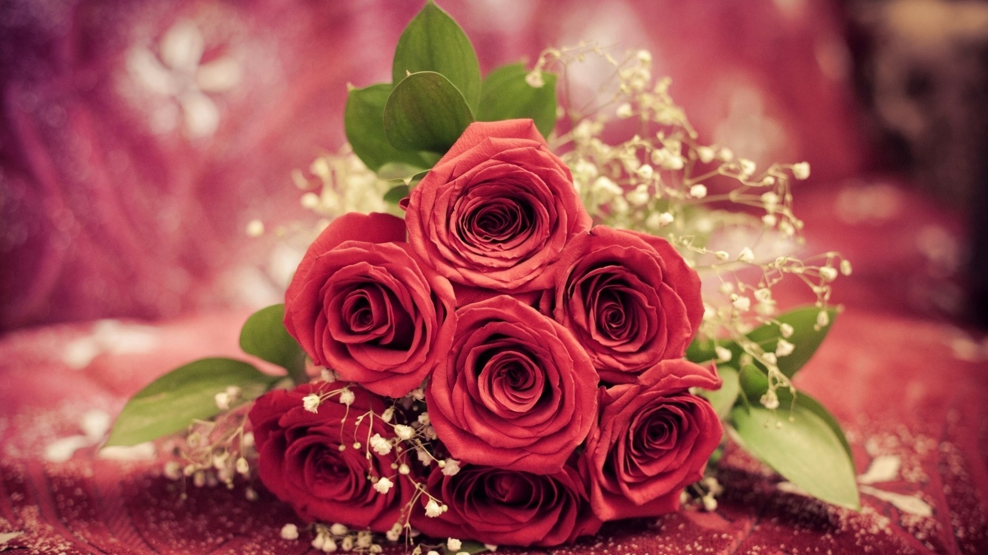 バラの束の壁紙,花,庭のバラ,花束,赤,ピンク