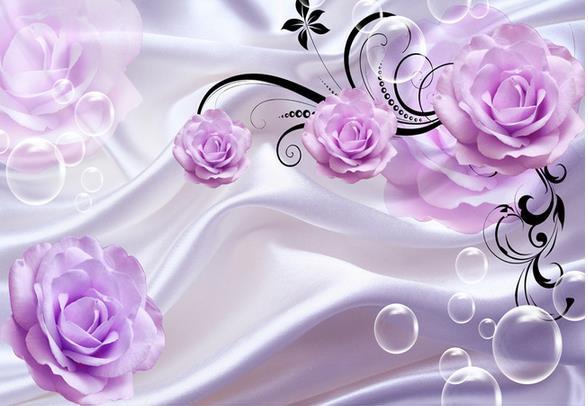 큰 장미 벽지,보라색,분홍,제비꽃,장미,라일락 꽃