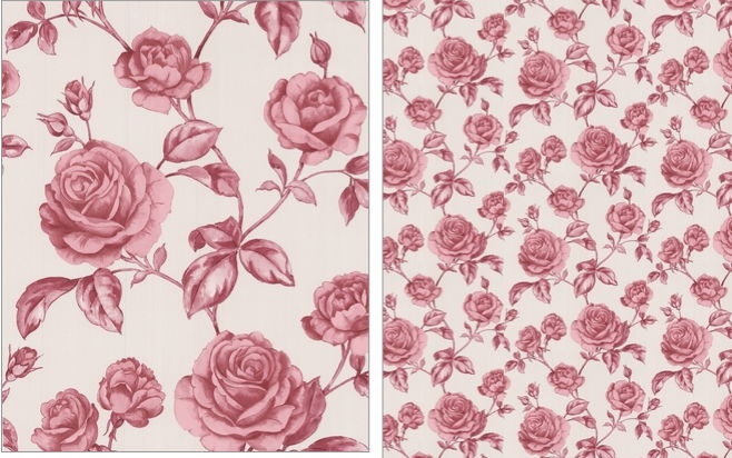 벽에 핑크 장미 벽지,분홍,무늬,장미,꽃 무늬 디자인,디자인