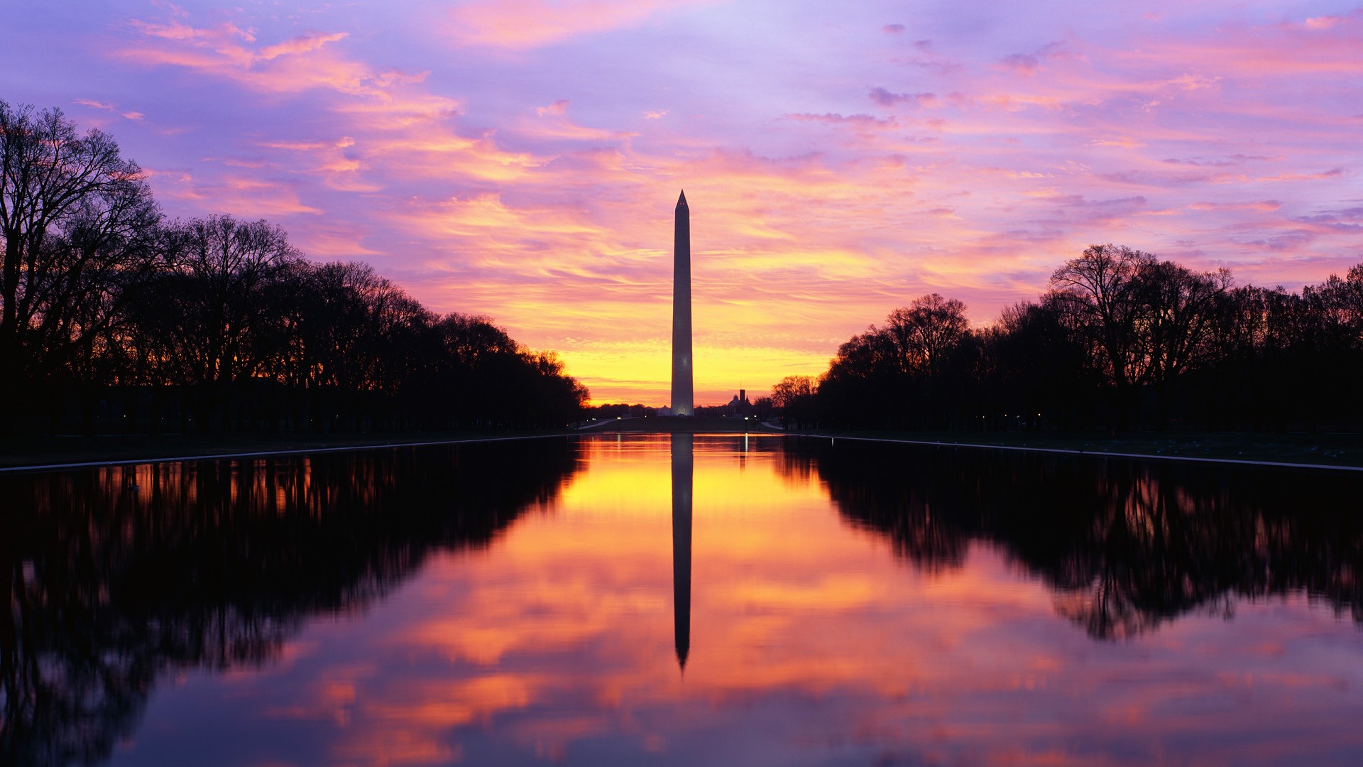 monument wallpaper,sky,reflection,reflecting pool,afterglow,sunset