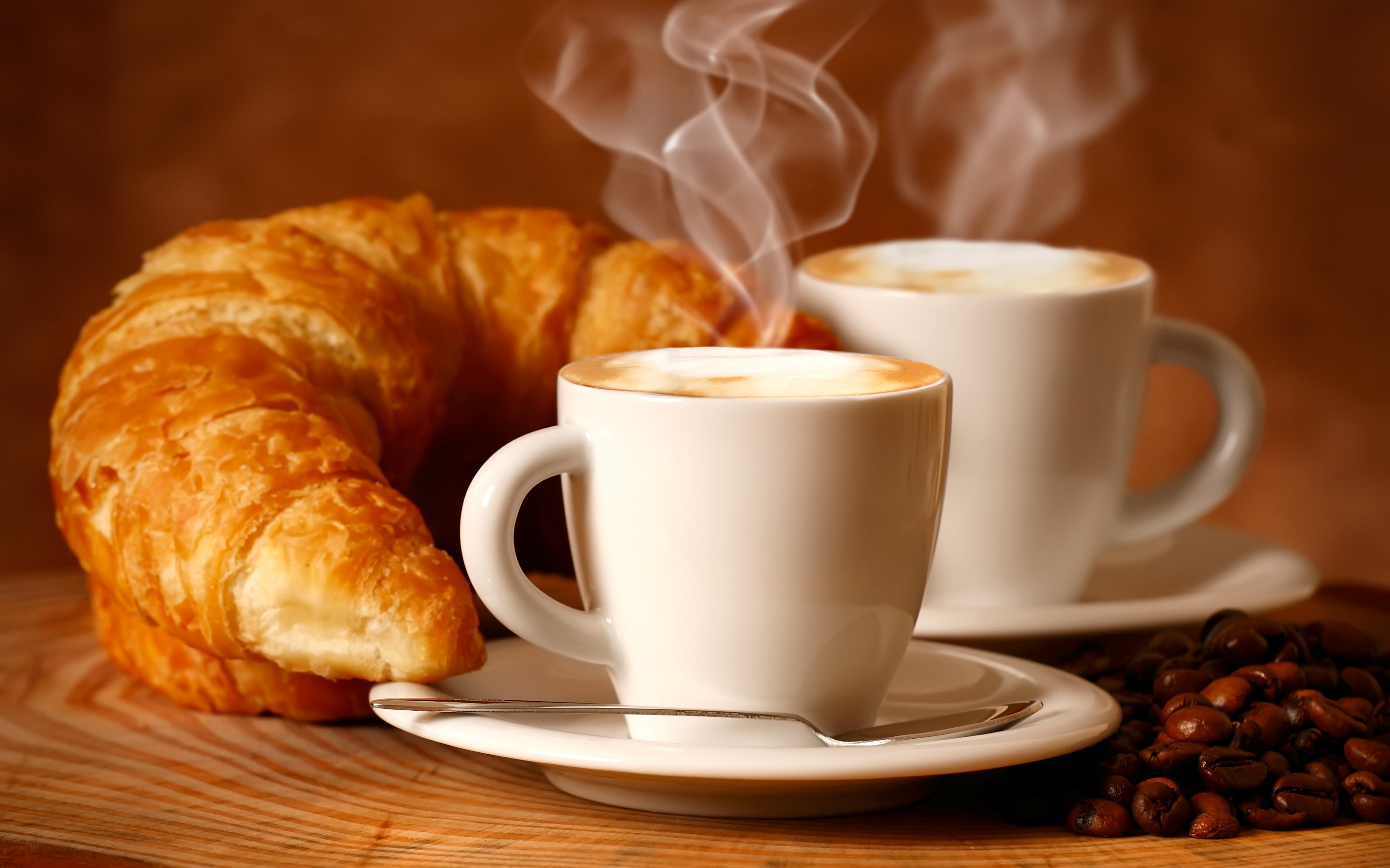 breakfast wallpaper,croissant,cup,coffee cup,food,cappuccino