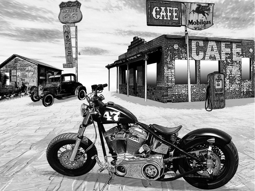 route 66 wallpaper,land vehicle,motorcycle,vehicle,motor vehicle,chopper