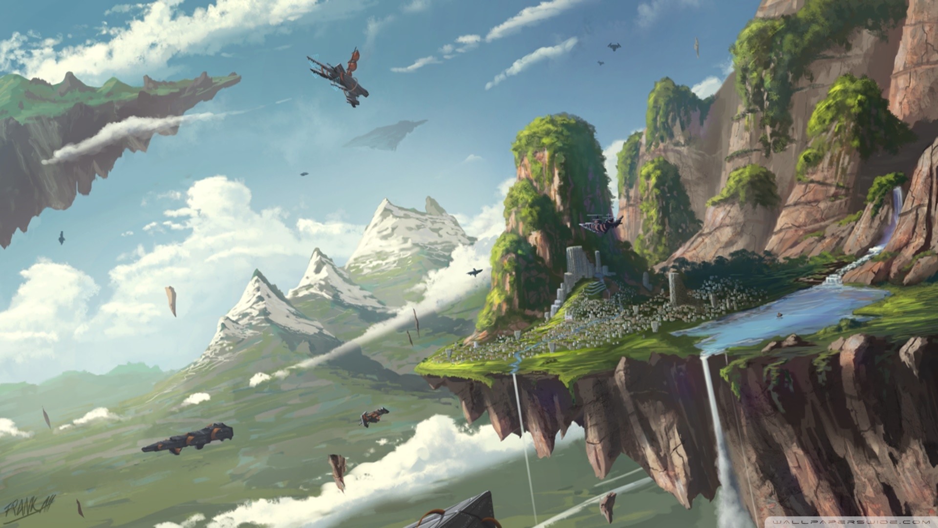 floating wallpaper,natural landscape,strategy video game,sky,pc game,terrain