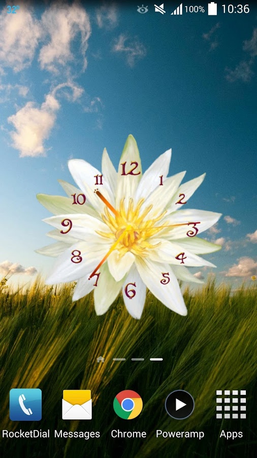 blumenuhr live wallpaper,natur,himmel,natürliche landschaft,blume,bildschirmfoto