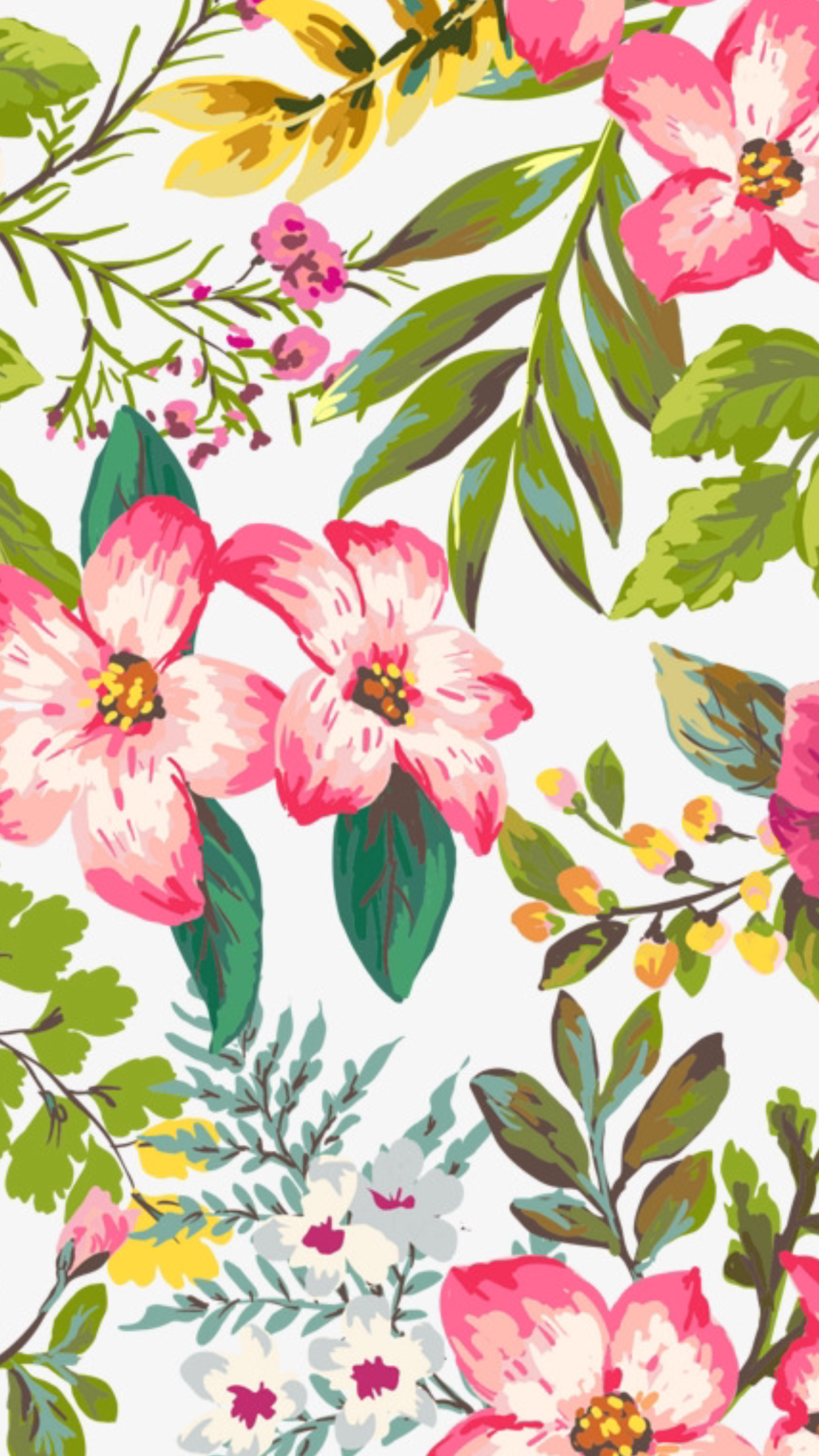 cute floral wallpaper,flower,pink,plant,flowering plant,pattern