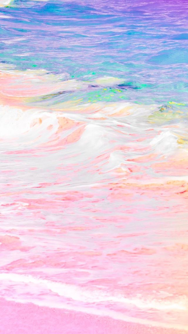 パステルユニコーンの壁紙,空,波,ピンク,海,海洋