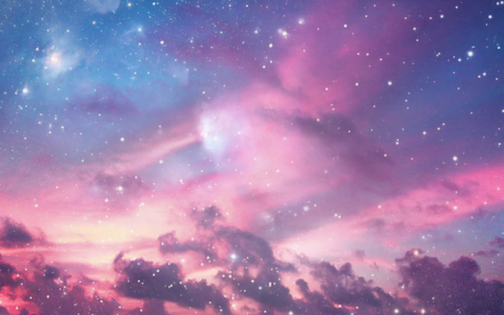 パステルギャラクシー壁紙,空,雰囲気,星雲,雲,ピンク