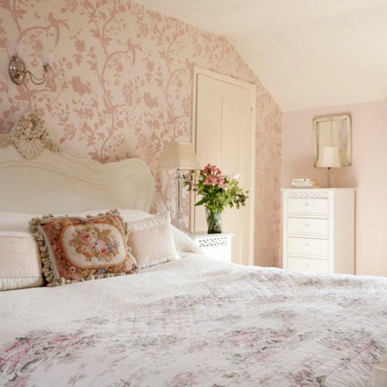 papier peint de chambre à coucher floral,chambre,chambre,meubles,propriété,mur