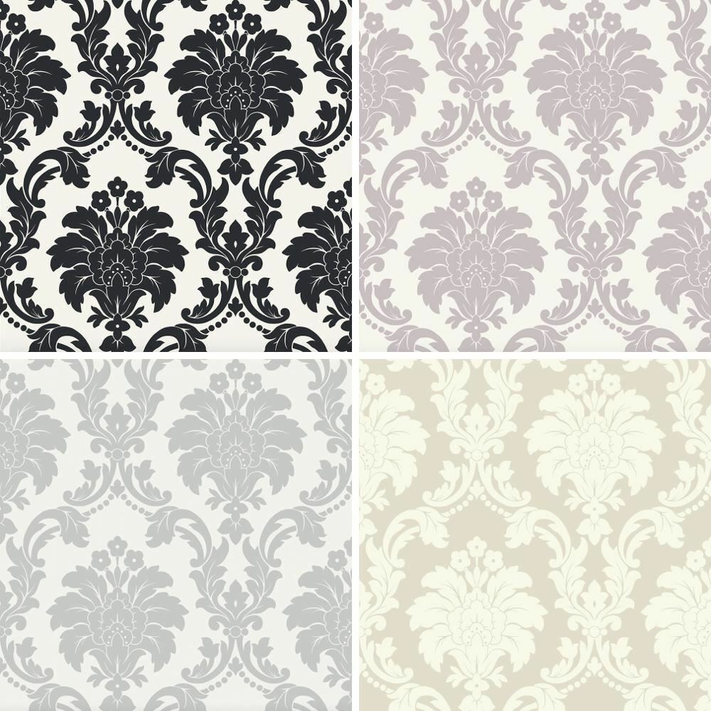 Grey Damask Wallpaper The Range WallpaperUse