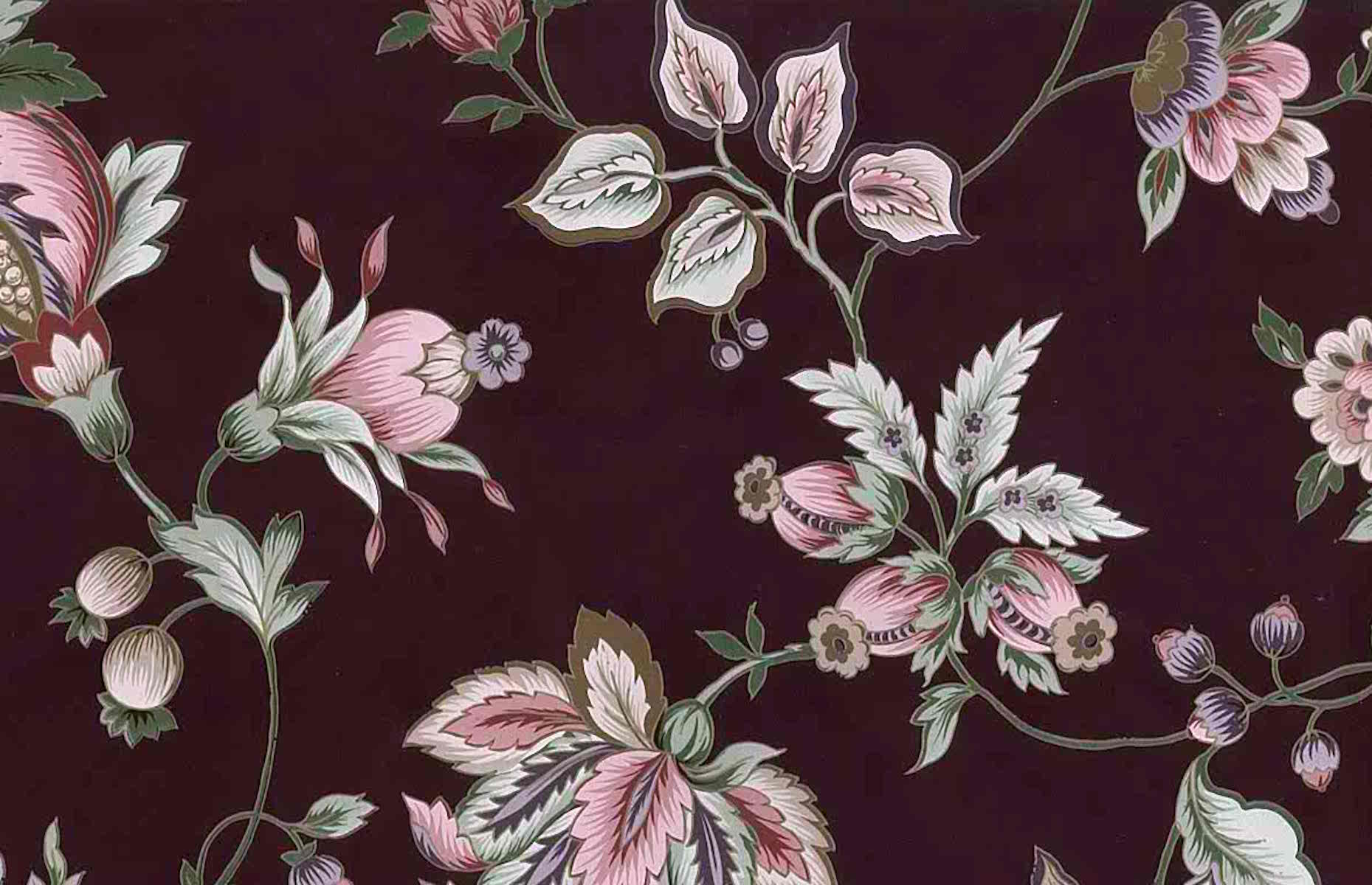 papel tapiz floral metálico,modelo,textil,rosado,flor,hoja