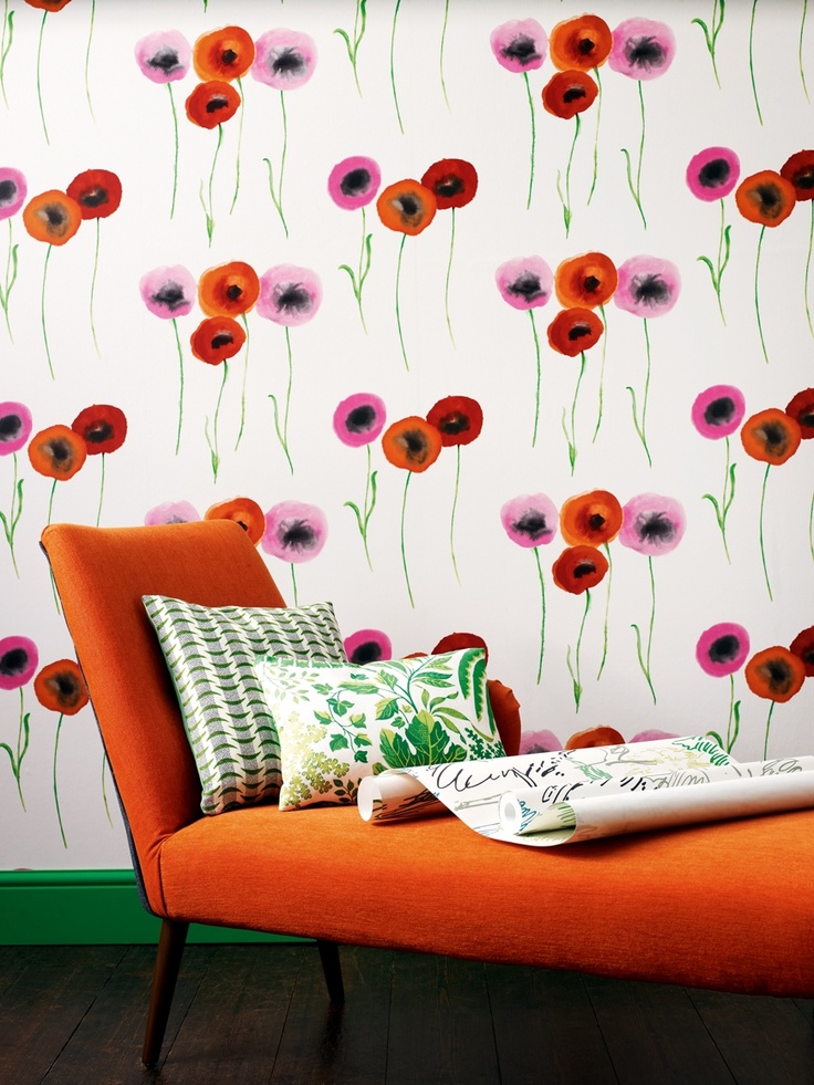 bold floral wallpaper,living room,room,interior design,flower,plant