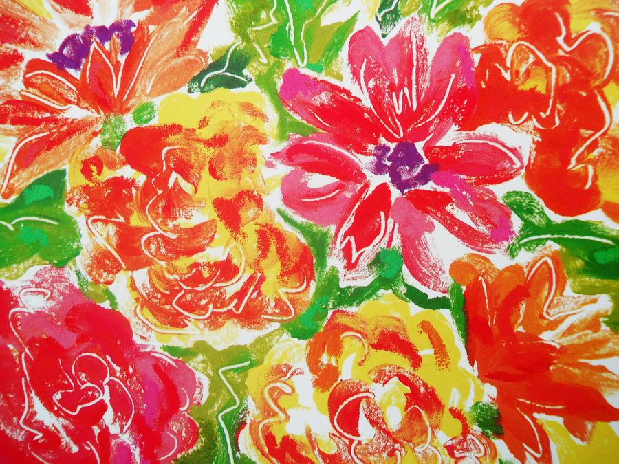 bright floral wallpaper,watercolor paint,flower,plant,art,visual arts
