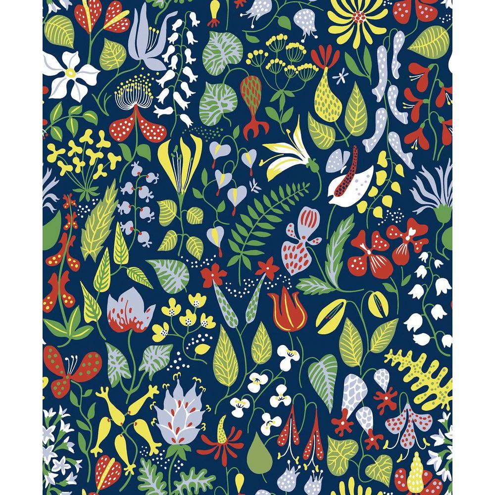 navy floral wallpaper,pattern,textile,wildflower,visual arts,floral design