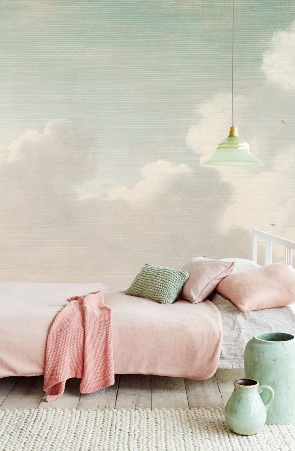 Light Green And Pink Bedroom WallpaperUse