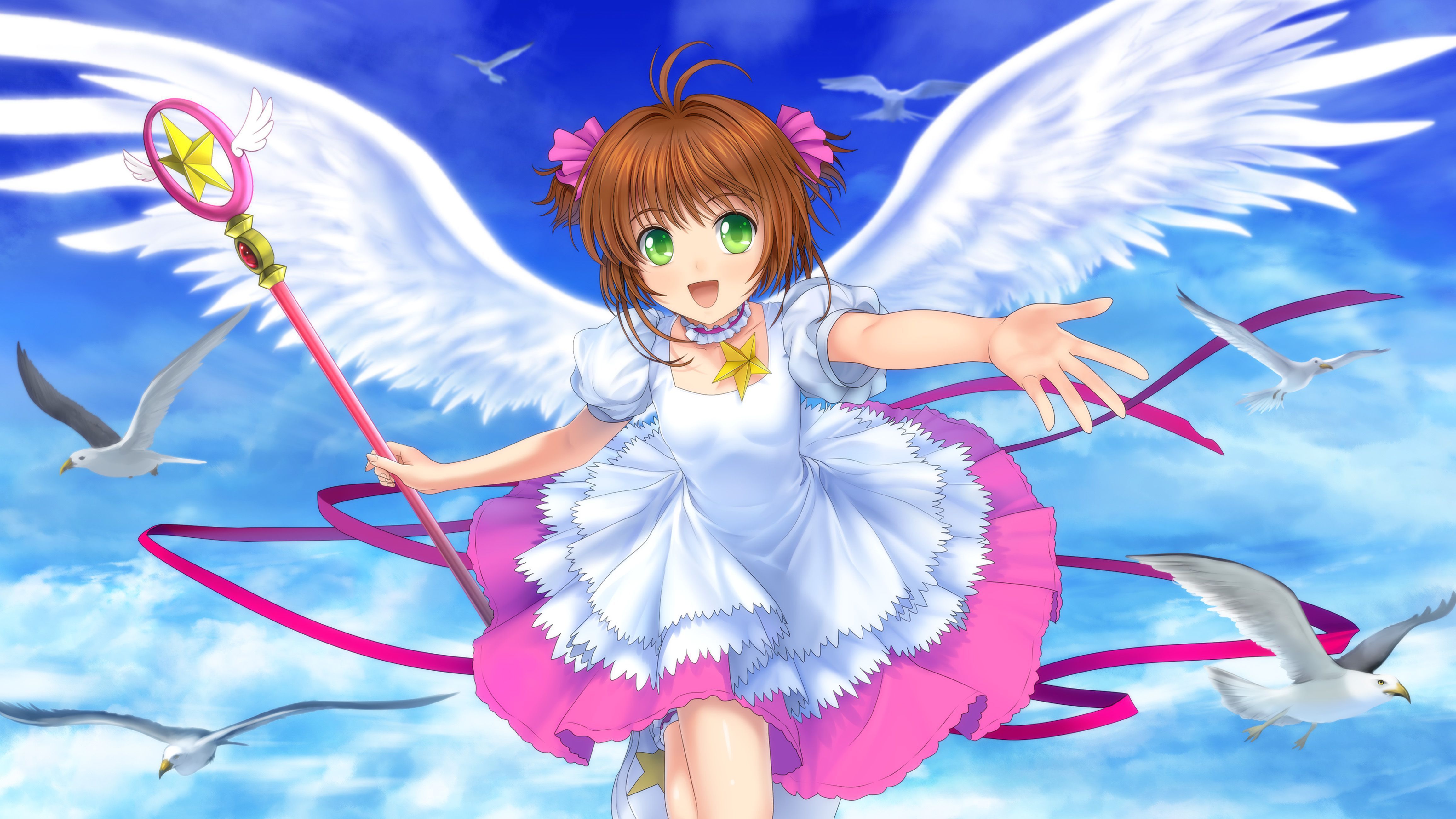 cardcaptor sakura wallpaper,angel,anime,cg artwork,cartoon,fictional character