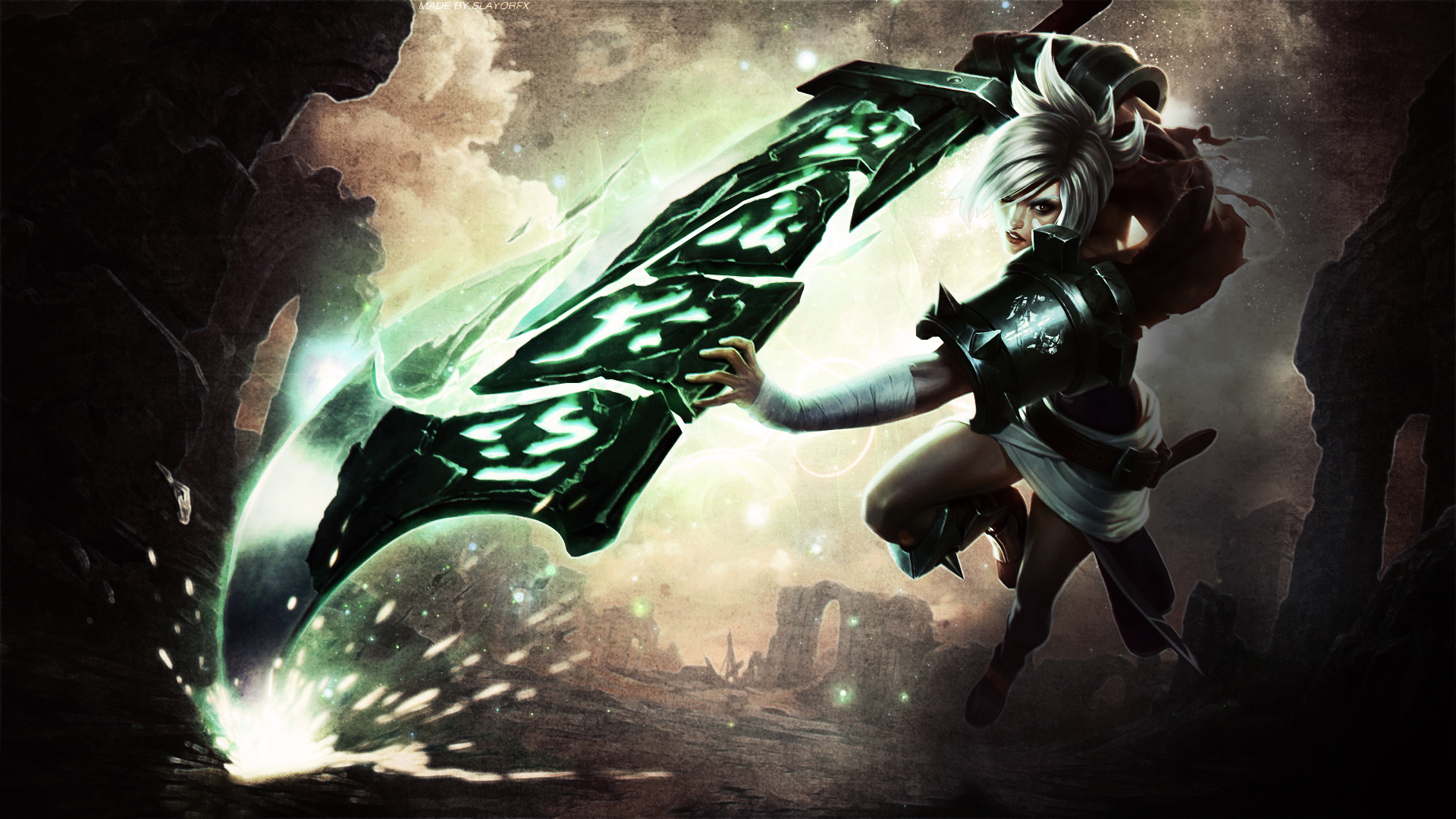 arcade riven wallpaper,action adventure game,fictional character,cg artwork,movie,illustration