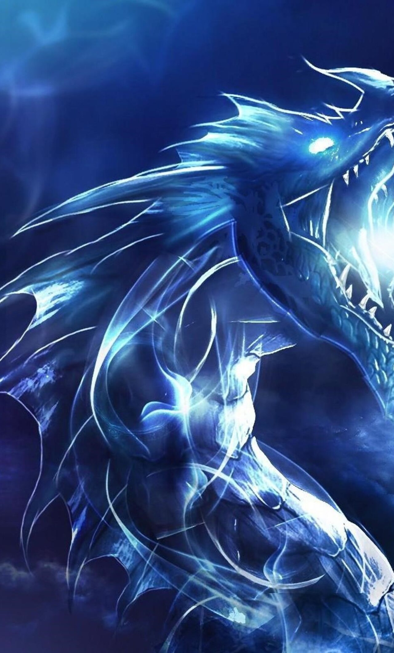 papier peint dragon bleu,dragon,oeuvre de cg,l'eau,personnage fictif,créature mythique