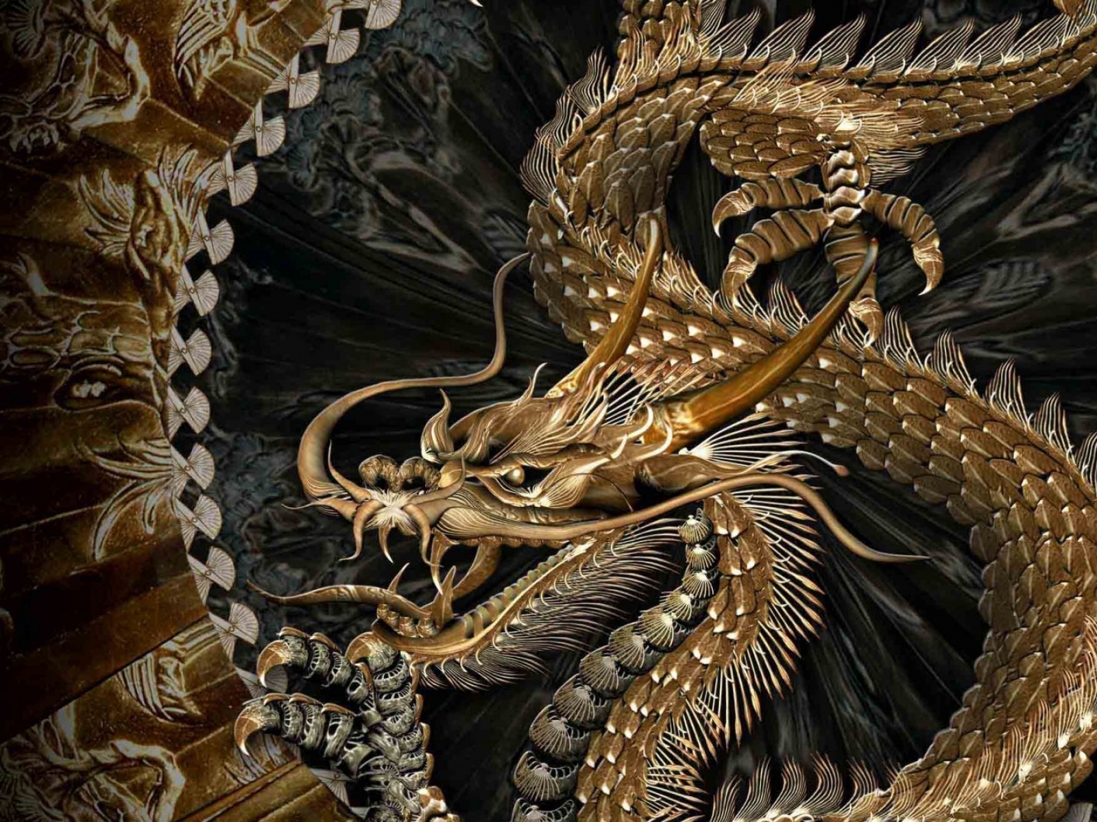 chinese dragon wallpaper,dragon,mythology,fictional character,cg artwork,mythical creature