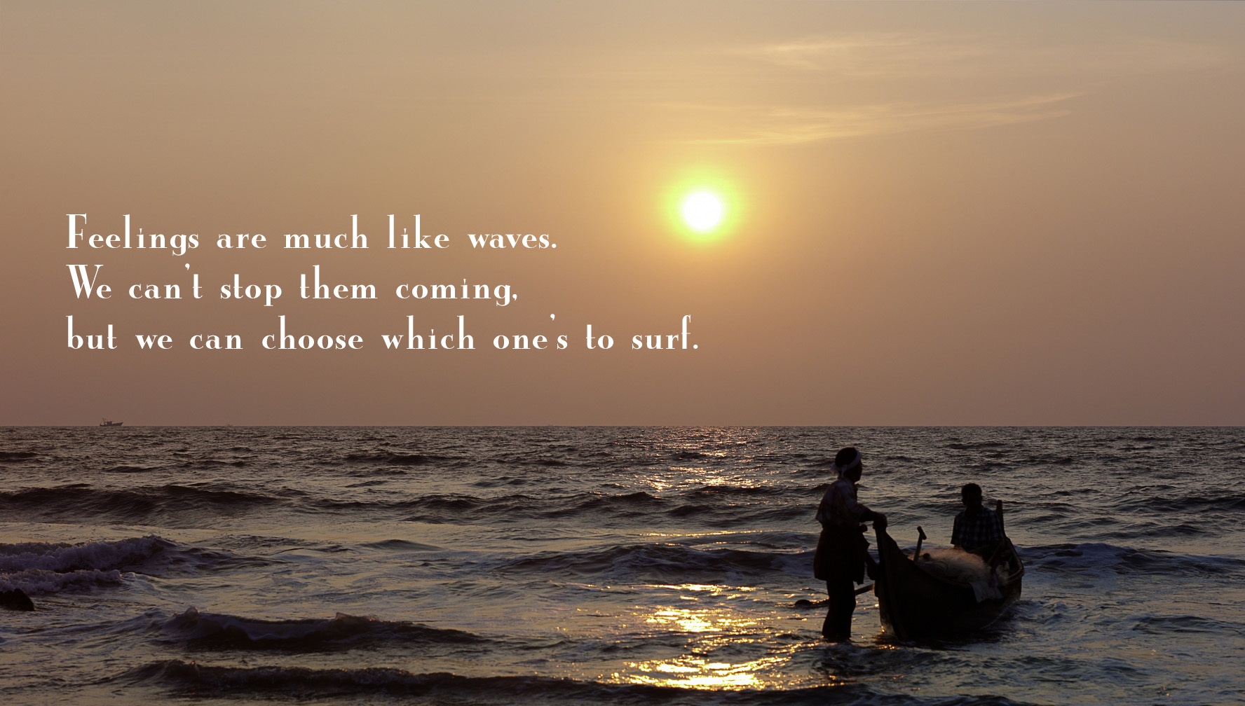 positive thinking wallpaper,horizon,sky,sea,ocean,sunset