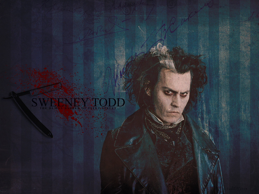 sweeney todd wallpaper,font,cg artwork,art,darkness,movie