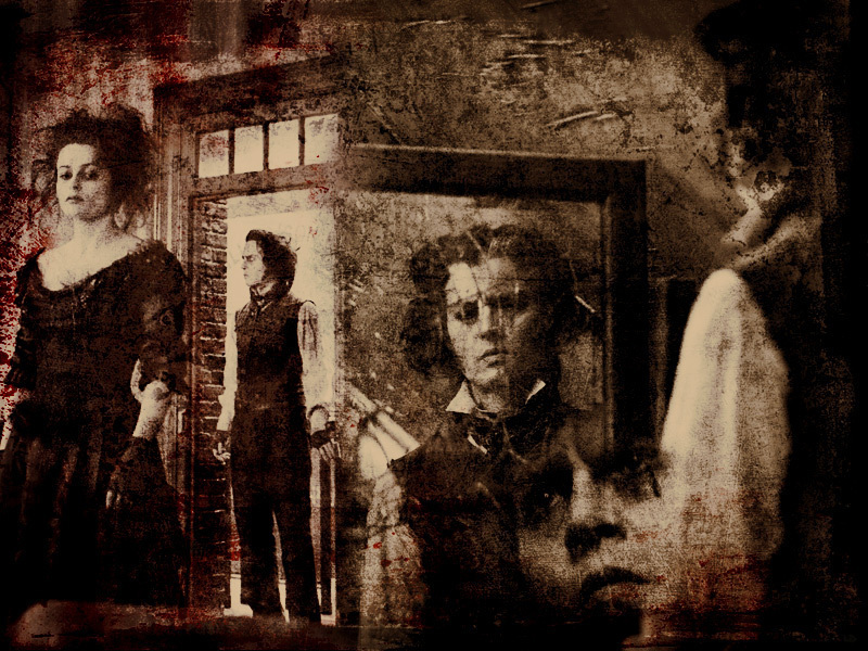 sweeney todd wallpaper,portrait,art,visual arts,photography,black and white