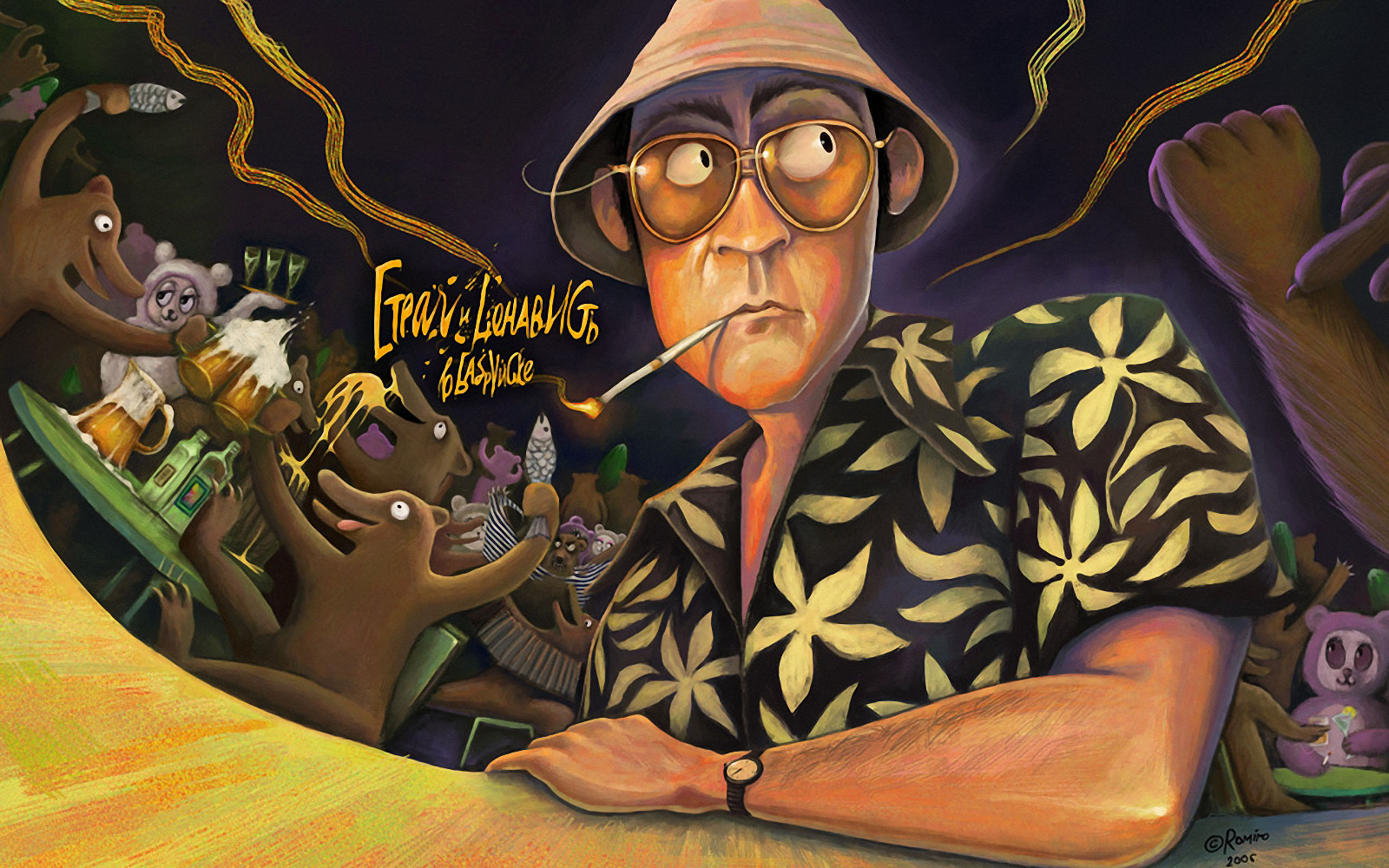 fear and loathing in las vegas wallpaper,cartoon,art,illustration,animation,visual arts