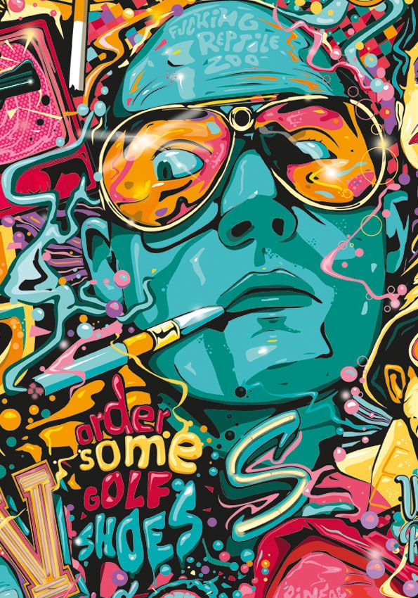 fear and loathing in las vegas wallpaper,psychedelic art,art,modern art,illustration,street art