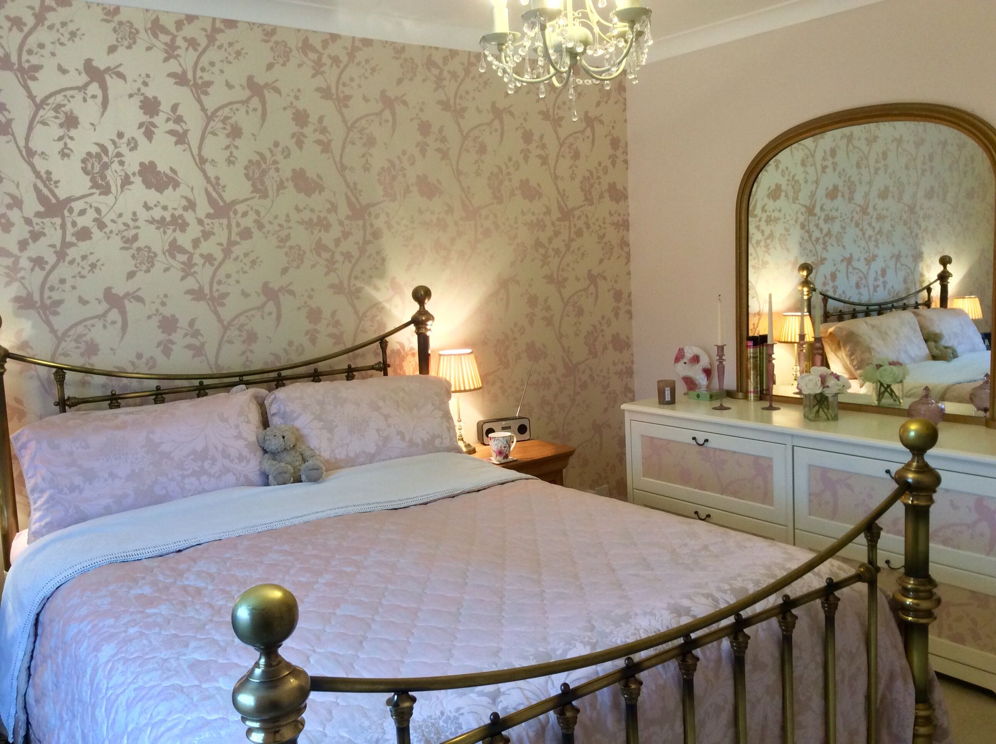 laura ashley oriental garden wallpaper,bedroom,room,property,furniture,bed