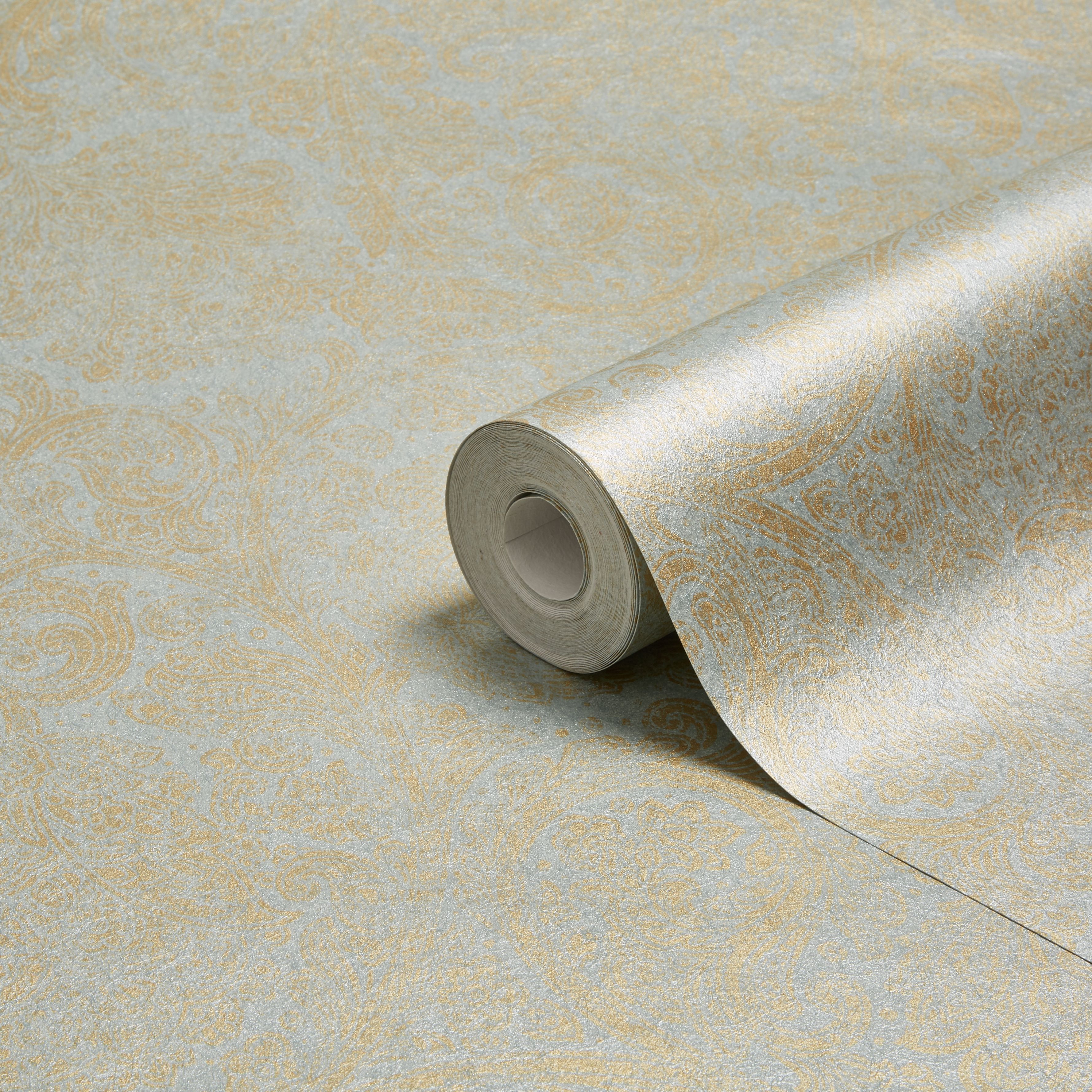 duck egg and gold wallpaper,beige,paper,floor,material property,textile