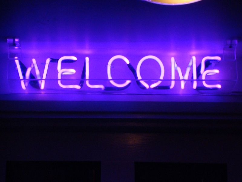 sign and saying wallpaper,neon sign,lighting,neon,violet,light