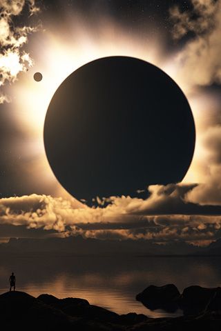 日食iphoneの壁紙,空,自然,雲,雰囲気,月