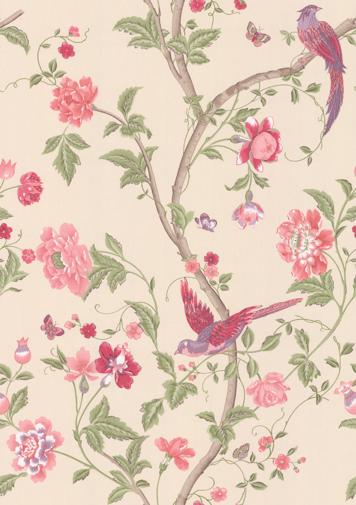 laura ashley summer palace wallpaper,rosa,sfondo,pianta,modello,fiore
