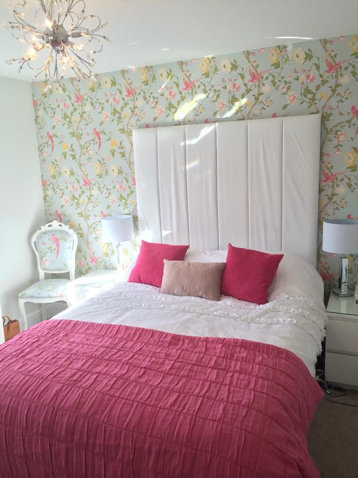 laura ashley summer palace wallpaper,bedroom,bed,furniture,bed sheet,room